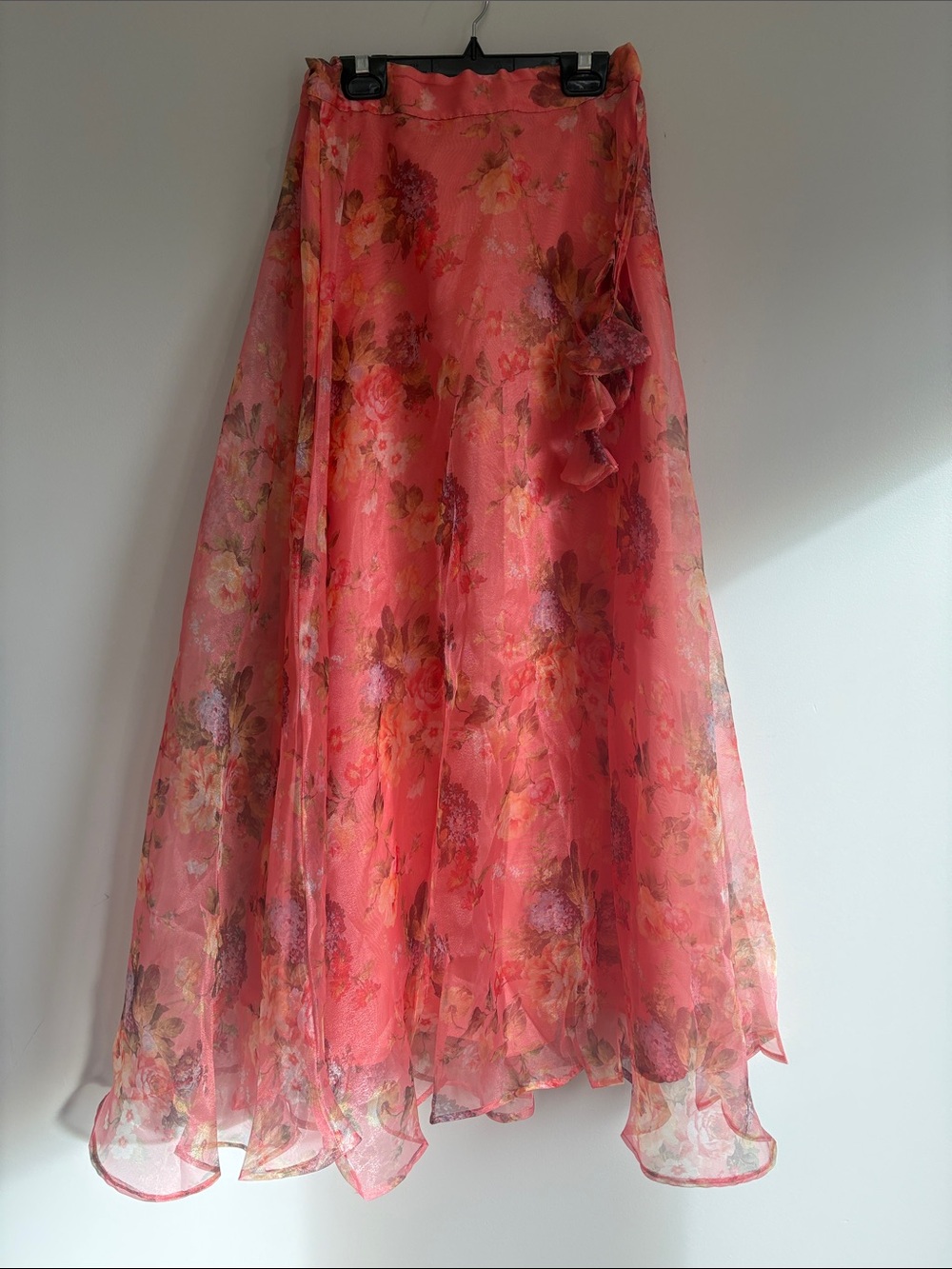 Neudis Floral Chiffon Maxi Wrap Skirt Pink Size 30 (O/S) Romantic Boho